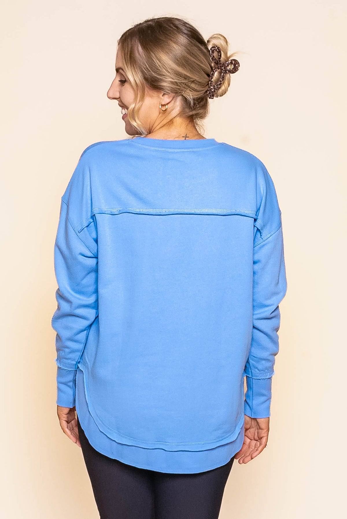 Simplified Metallic Crew in Blue/Lemon - Foxwood
