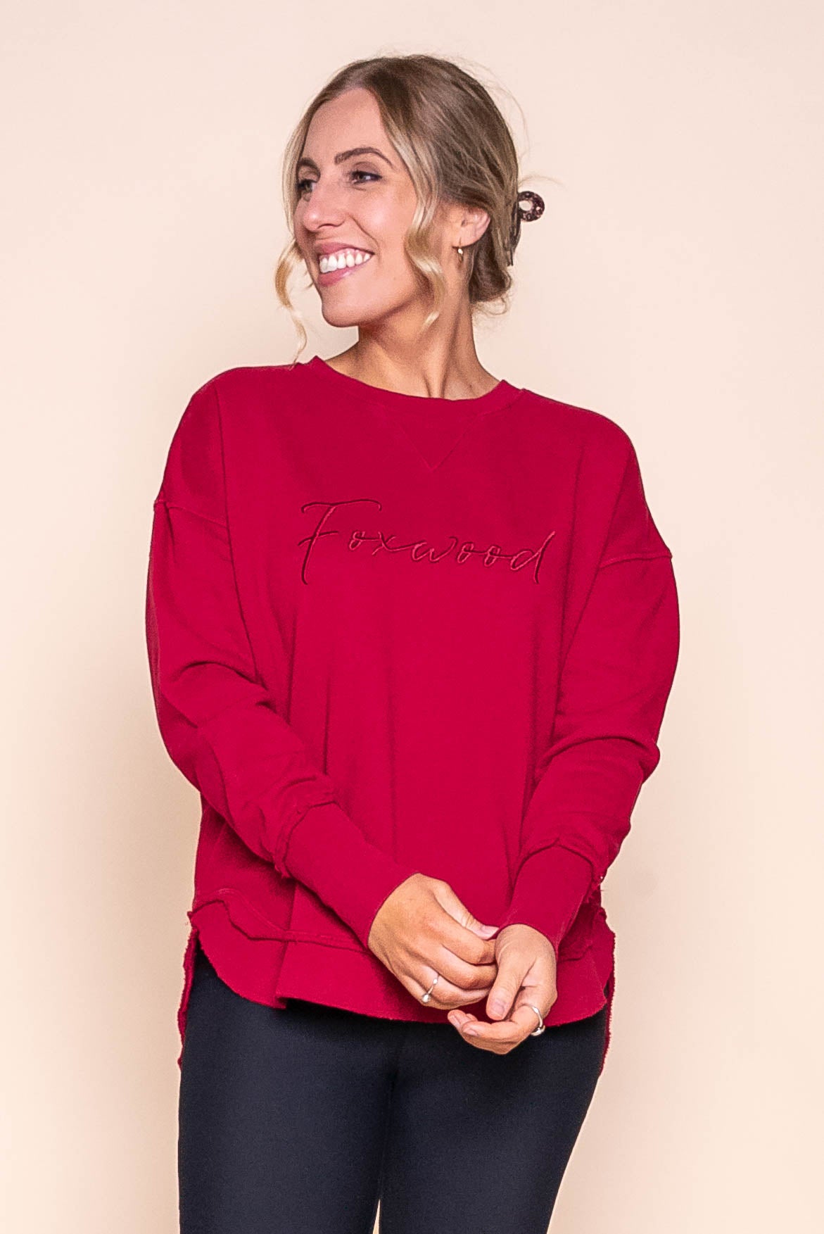 Signature Crew in Rhubarb Red - Foxwood