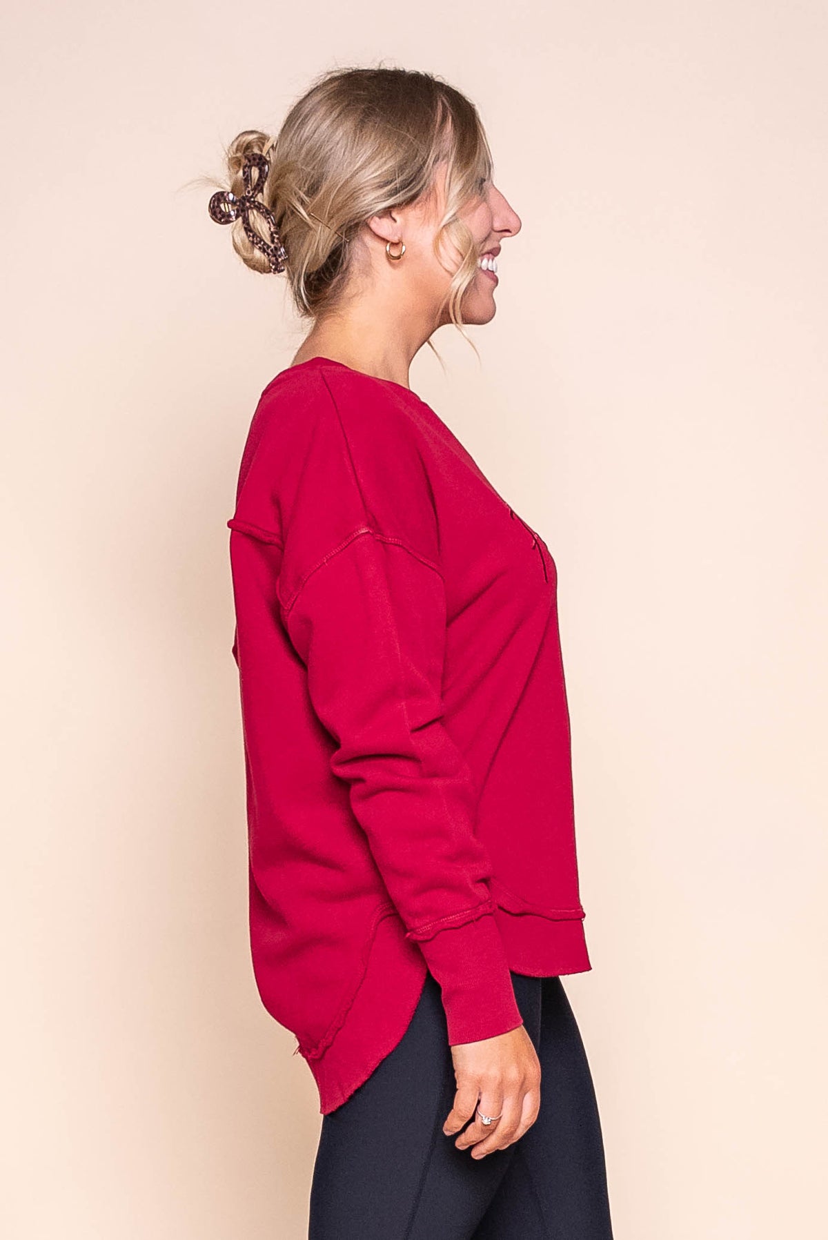 Signature Crew in Rhubarb Red - Foxwood