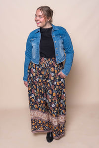 Yolande Floral Pants in Deep Navy