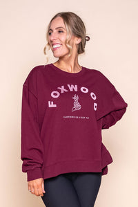 Effortless Contrast Crew in Windsor Wine - Foxwood