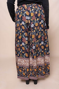 Yolande Floral Pants in Deep Navy