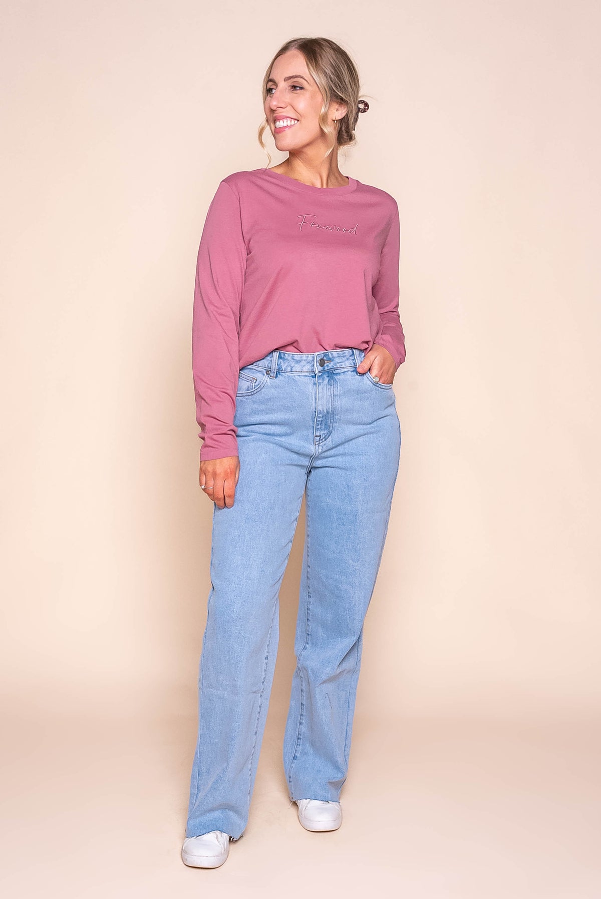 Signature L/S Tee in Dusty Rose - Foxwood