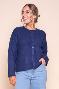 Murphy Knit Cardi in Midnight Blue - Foxwood