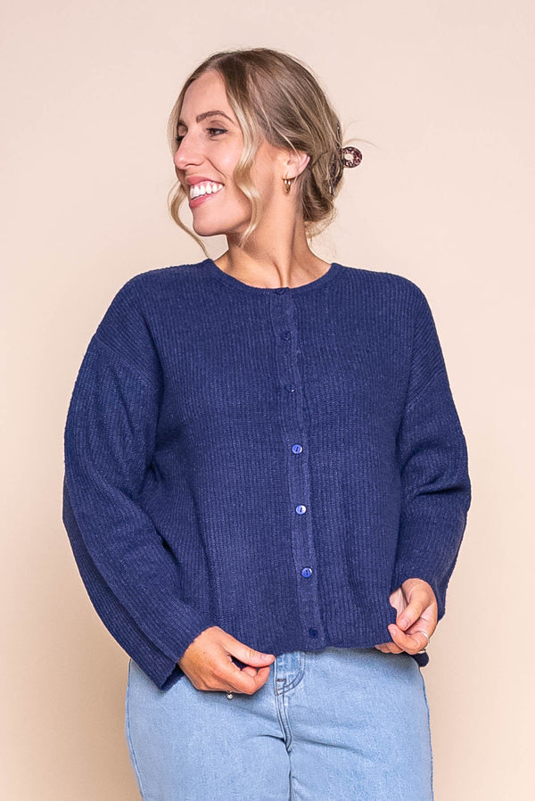 Murphy Knit Cardi in Midnight Blue - Foxwood