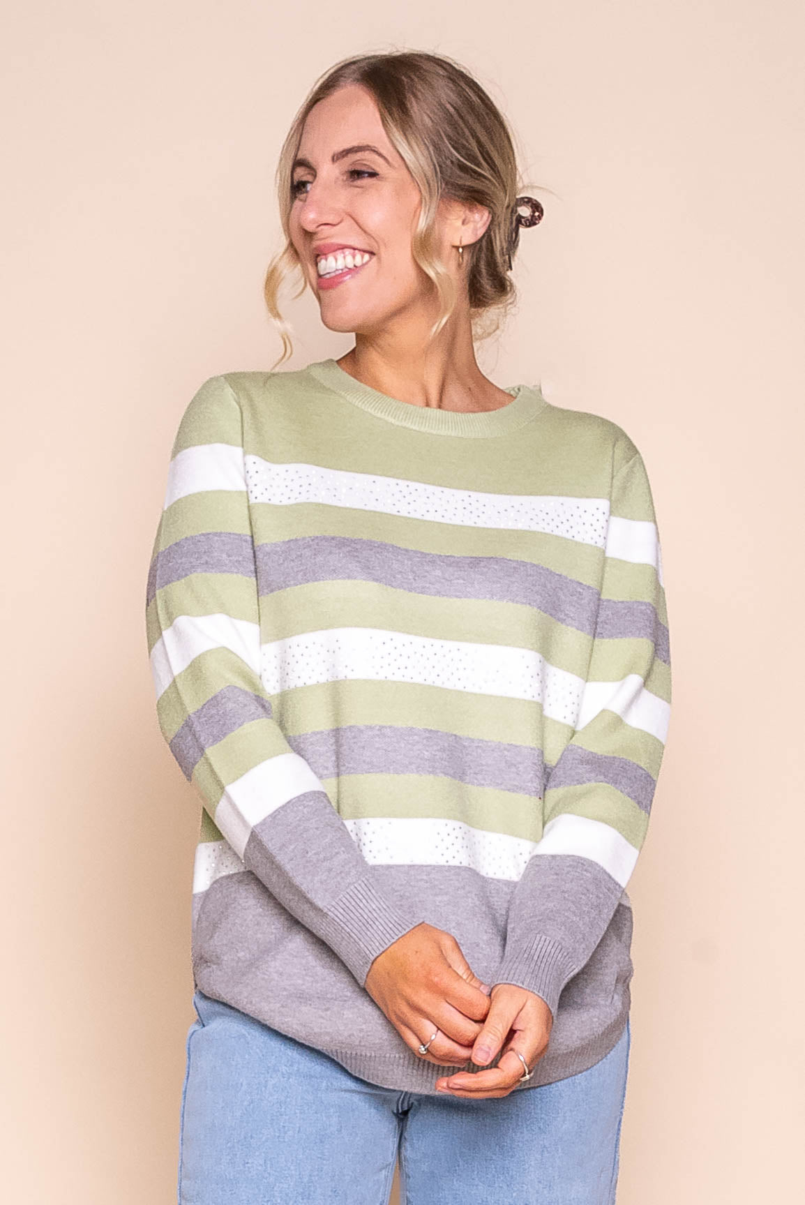 Aubrey Knit Jumper in Grey Marle