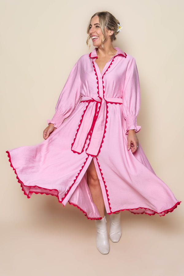 Iggy Midi Dress in Pink
