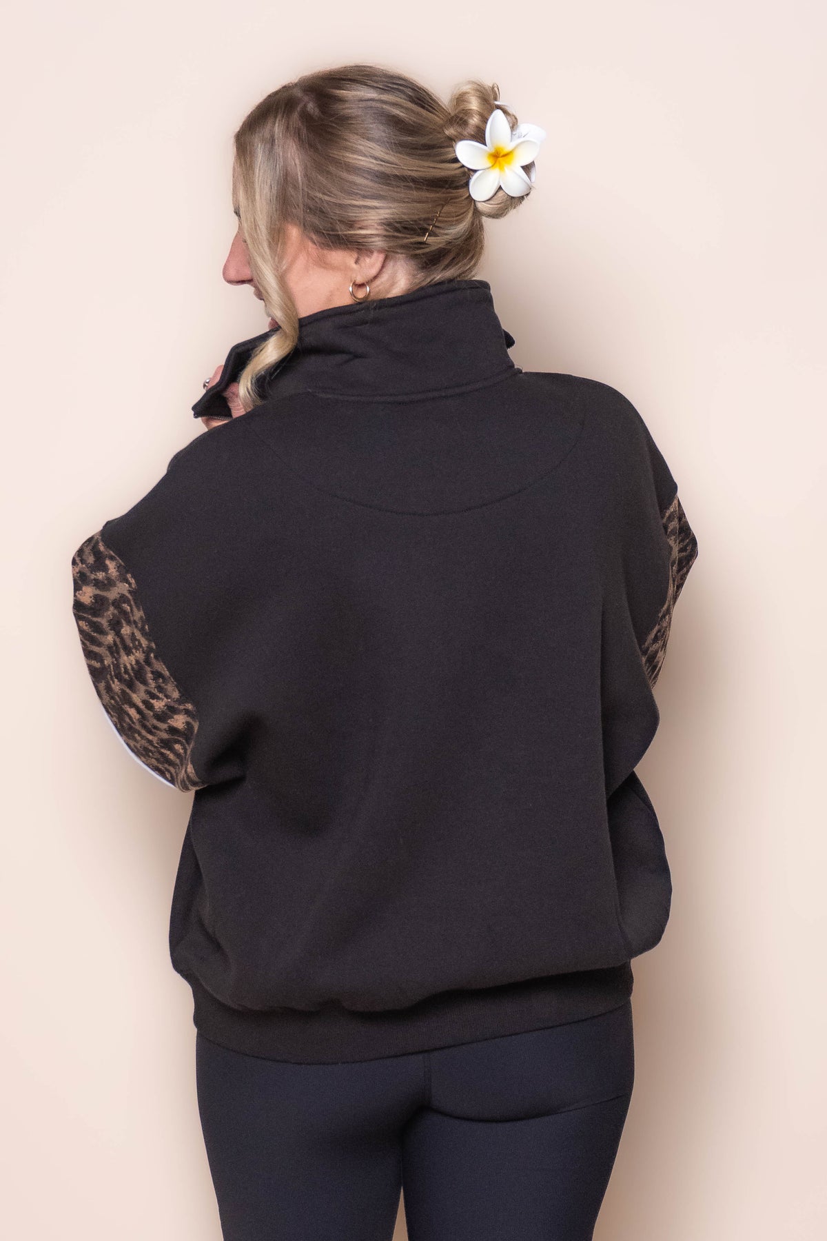 Into the Wild 1/4 Zip Crew in Black - All About Eve