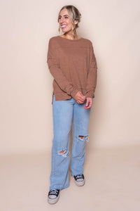 Jayne Throw On Top in Toasted Coconut - Foxwood