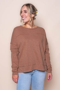 Jayne Throw On Top in Toasted Coconut - Foxwood