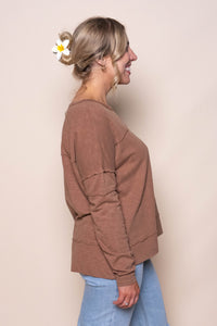 Jayne Throw On Top in Toasted Coconut - Foxwood