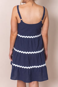 Reagan Dress in Indigo