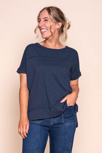 Throw on S/S Tee in Navy - Foxwood
