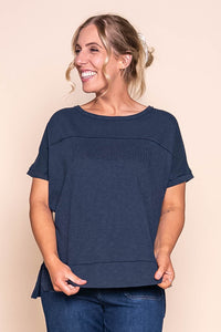 Throw on S/S Tee in Navy - Foxwood