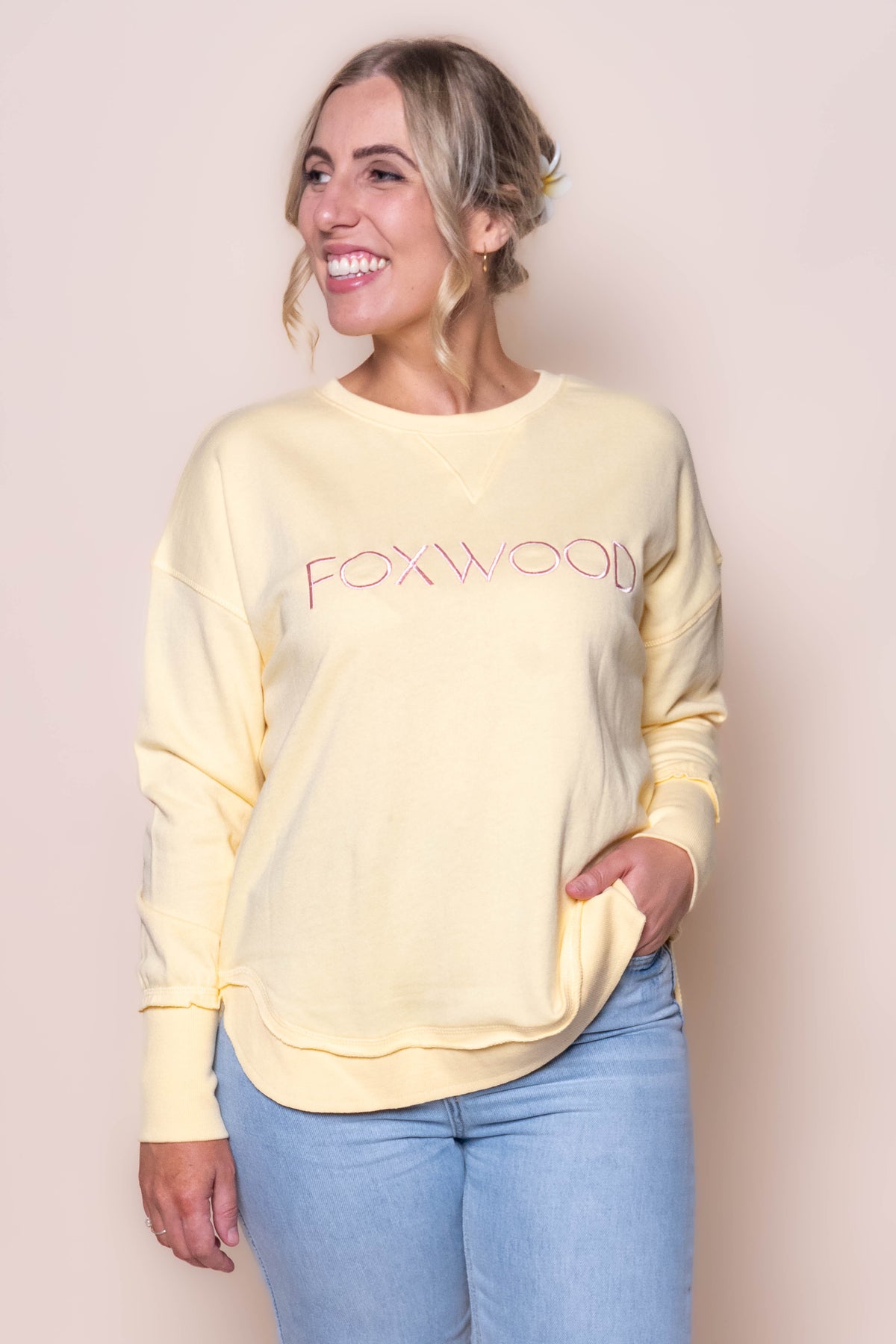 Simplified Metallic Crew in Lemon - Foxwood