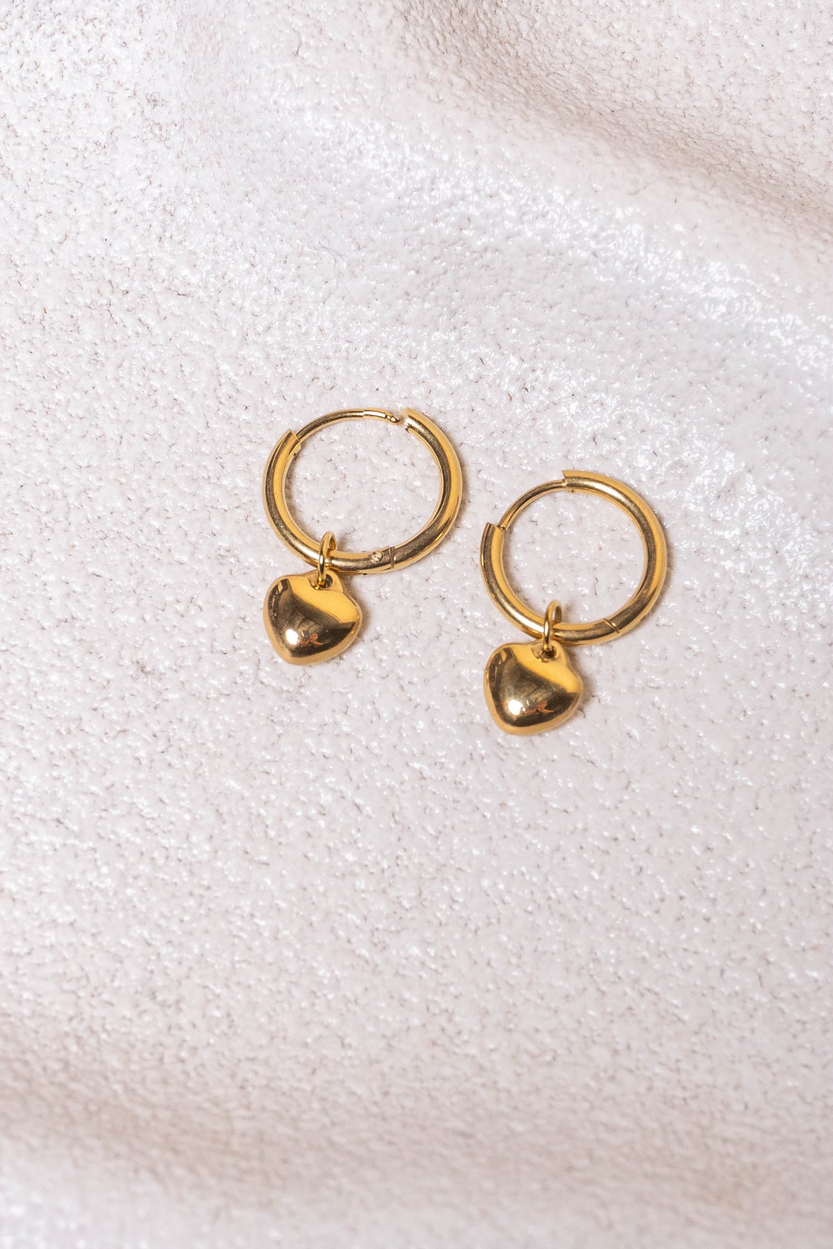 Bec Heart Earrings in Gold Tone