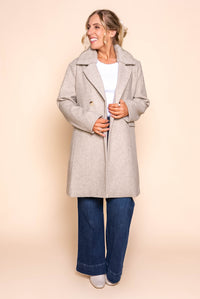 Gemma Double-Breasted Coat in Taupe