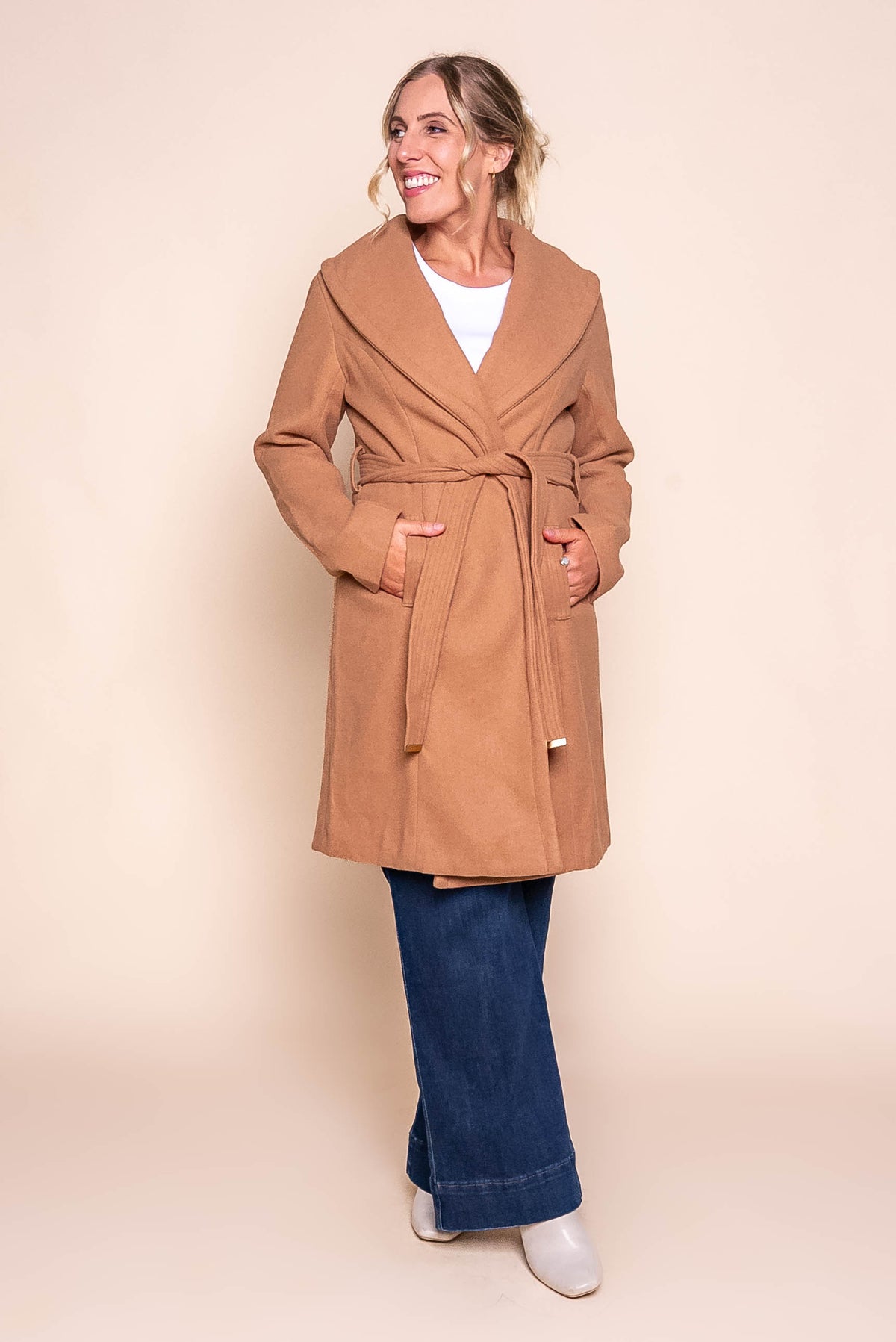 Corbett Shawl Coat in Camel