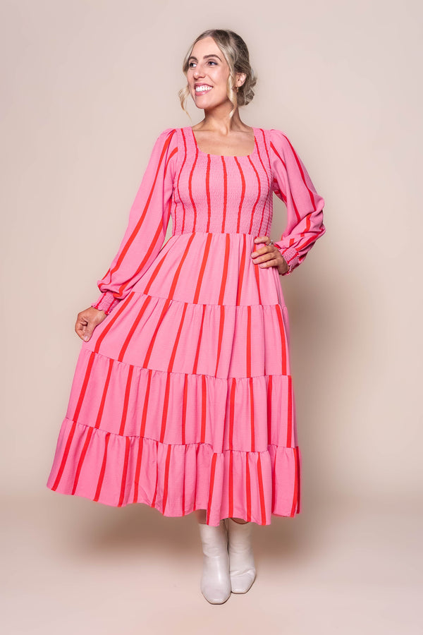 Maya Midi Dress in Pink