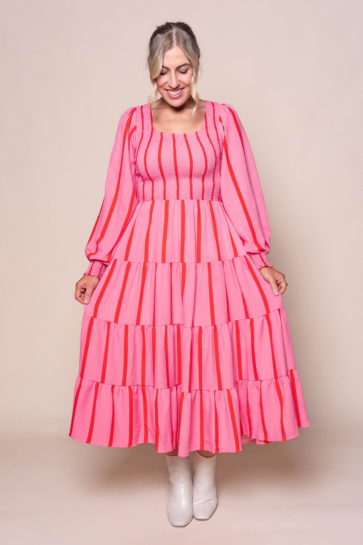 Maya Midi Dress in Pink