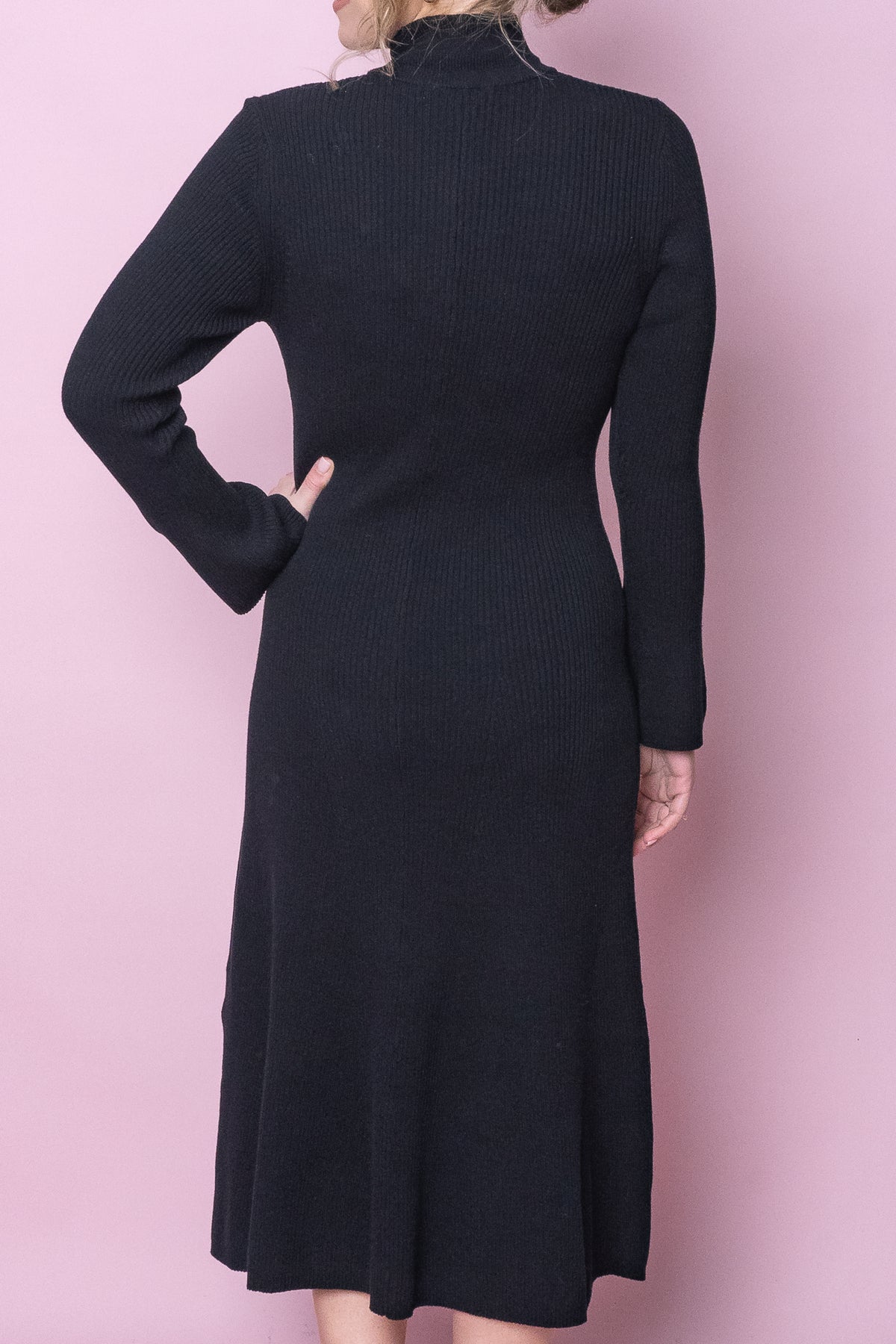 Bexley Long Sleeve Dress in Black - Foxwood