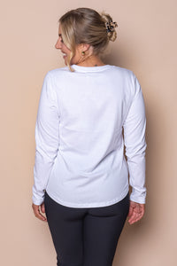 Signature L/S Tee in White - Foxwood
