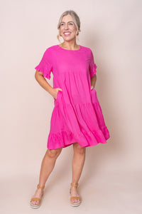 Nicole Dress in Fuchsia