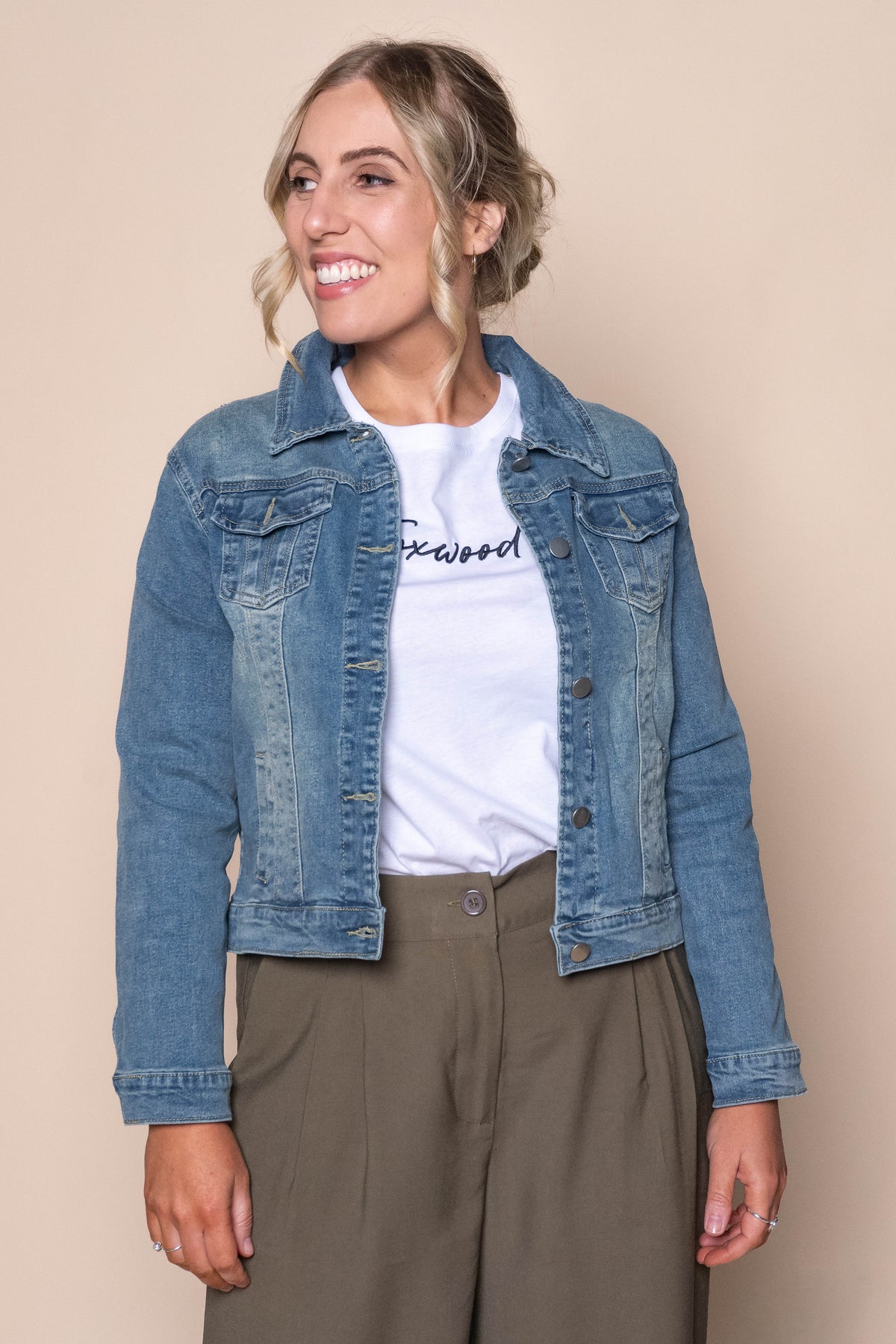 Kerry Denim Jacket in Mid Blue
