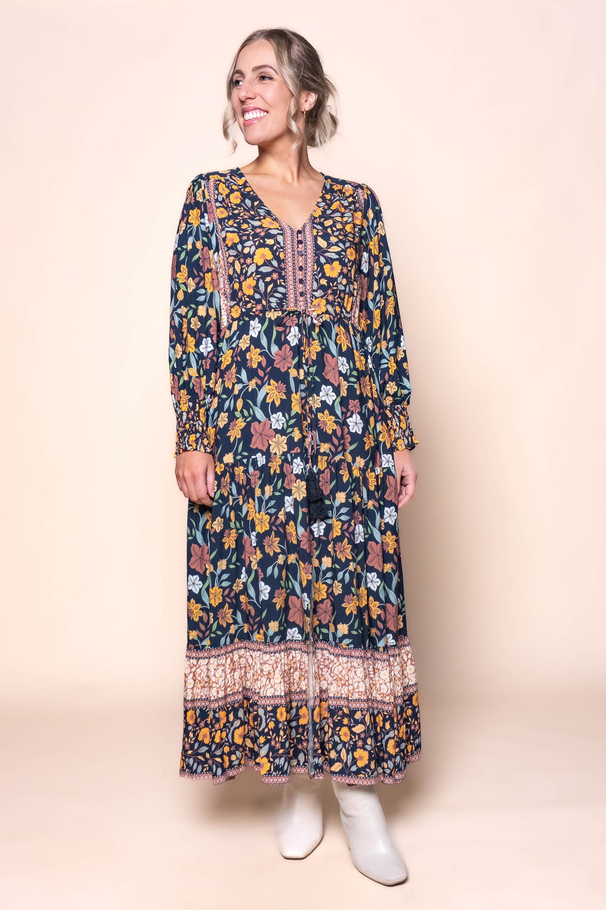 Adelina Maxi Dress in Deep Navy