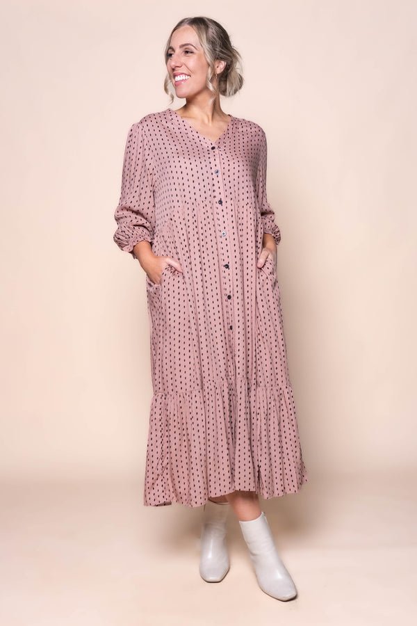 Vicky Midi Dress in Dusty Pink