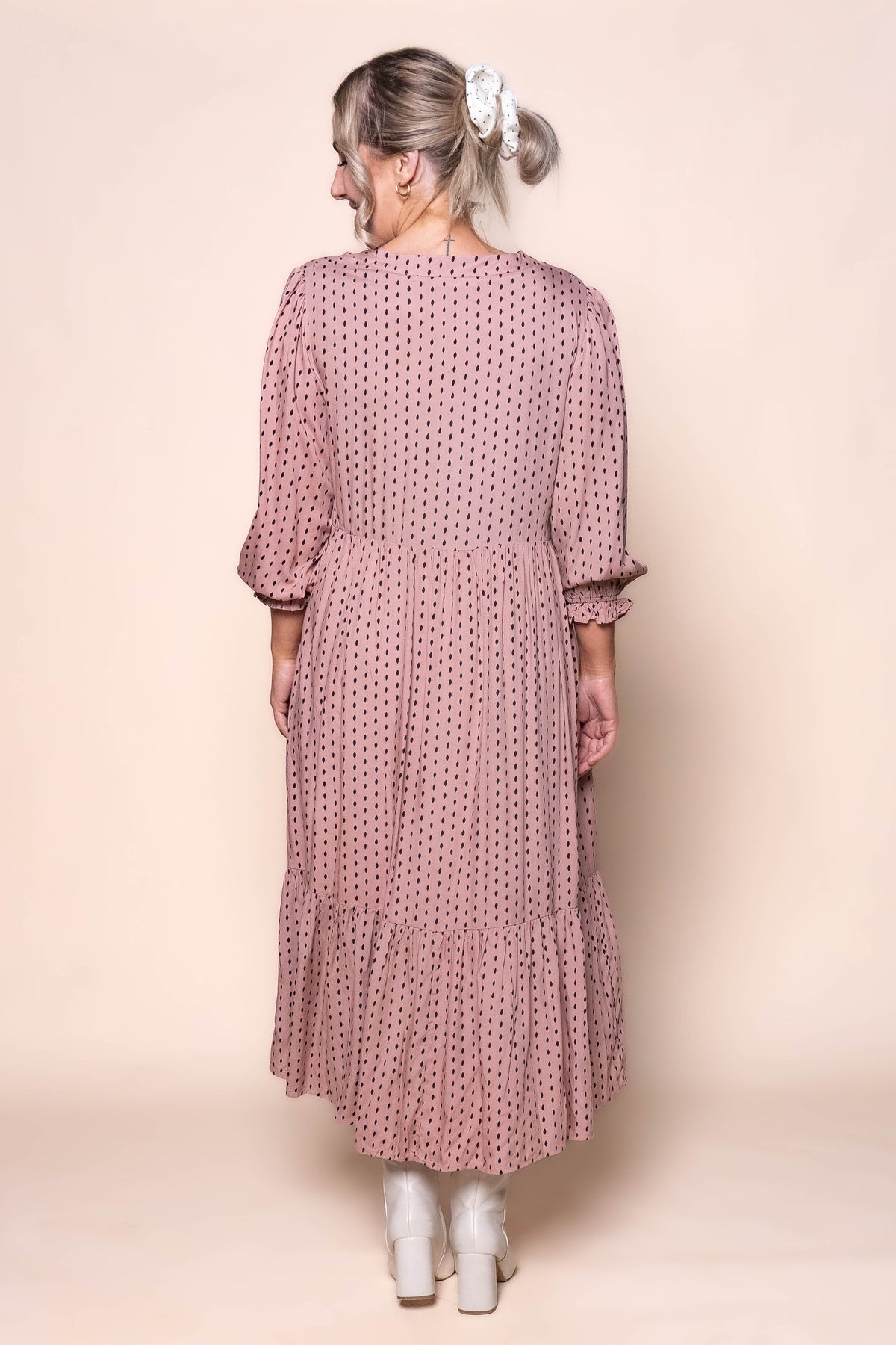 Vicky Midi Dress in Dusty Pink