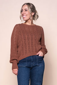 Sammy Cocoon Cotton Knit Jumper in Chocolate