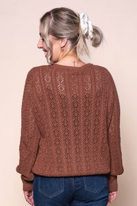 Sammy Cocoon Cotton Knit Jumper in Chocolate