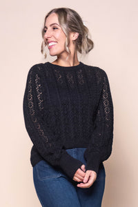 Sammy Cocoon Cotton Knit Jumper in Black