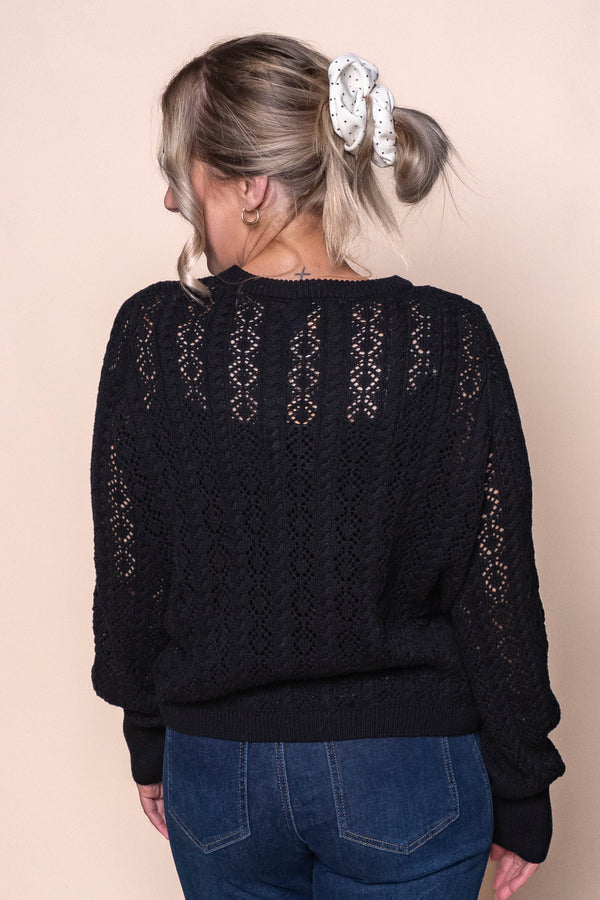 Sammy Cocoon Cotton Knit Jumper in Black