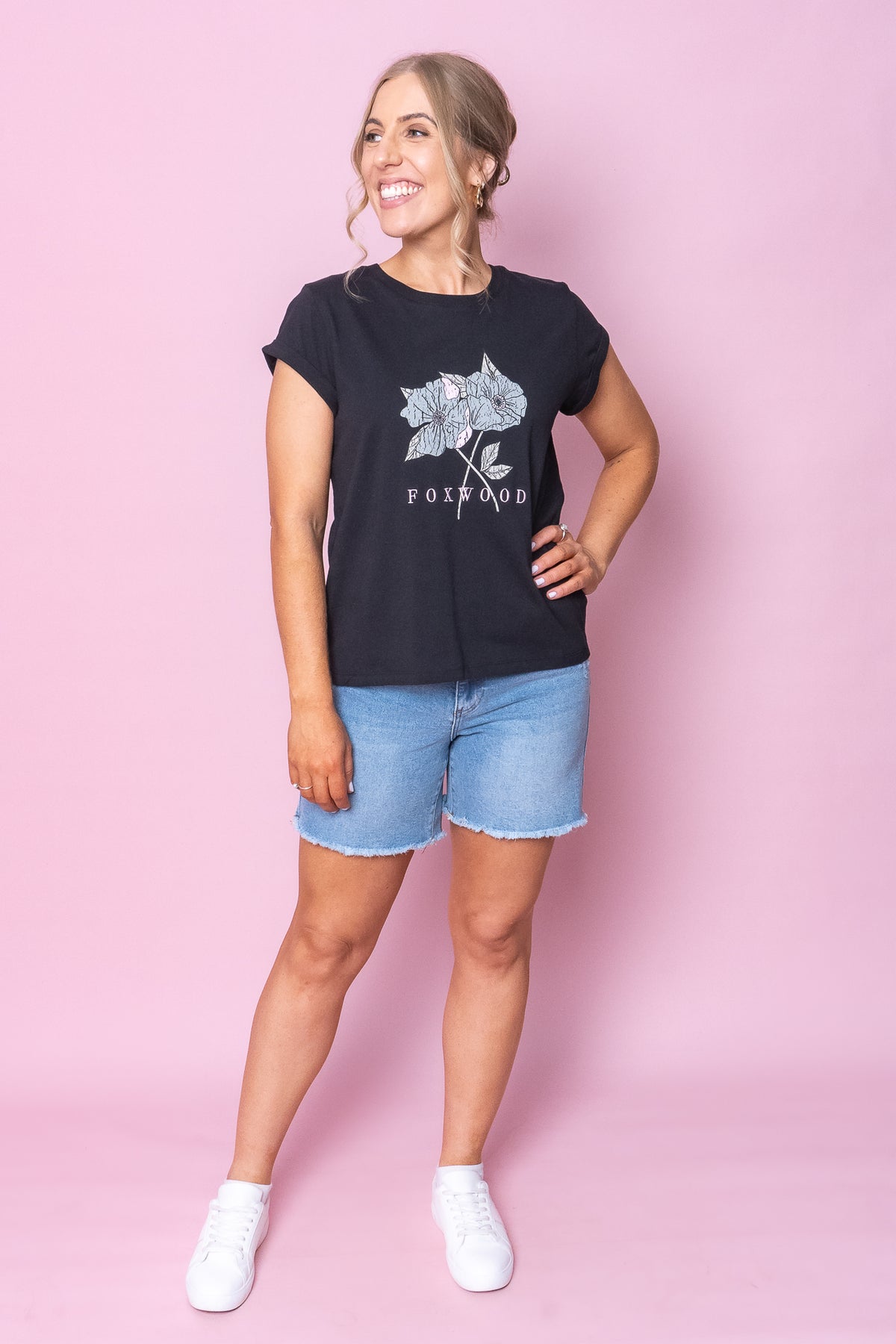 Poppy Tee in Black - Foxwood