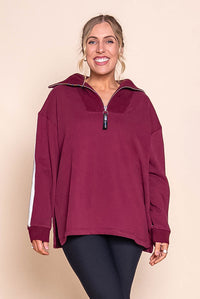 Knit Collar Crew in Port - Foxwood