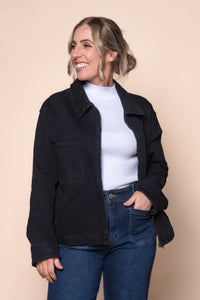 Wanetta Denim Shacket in Black