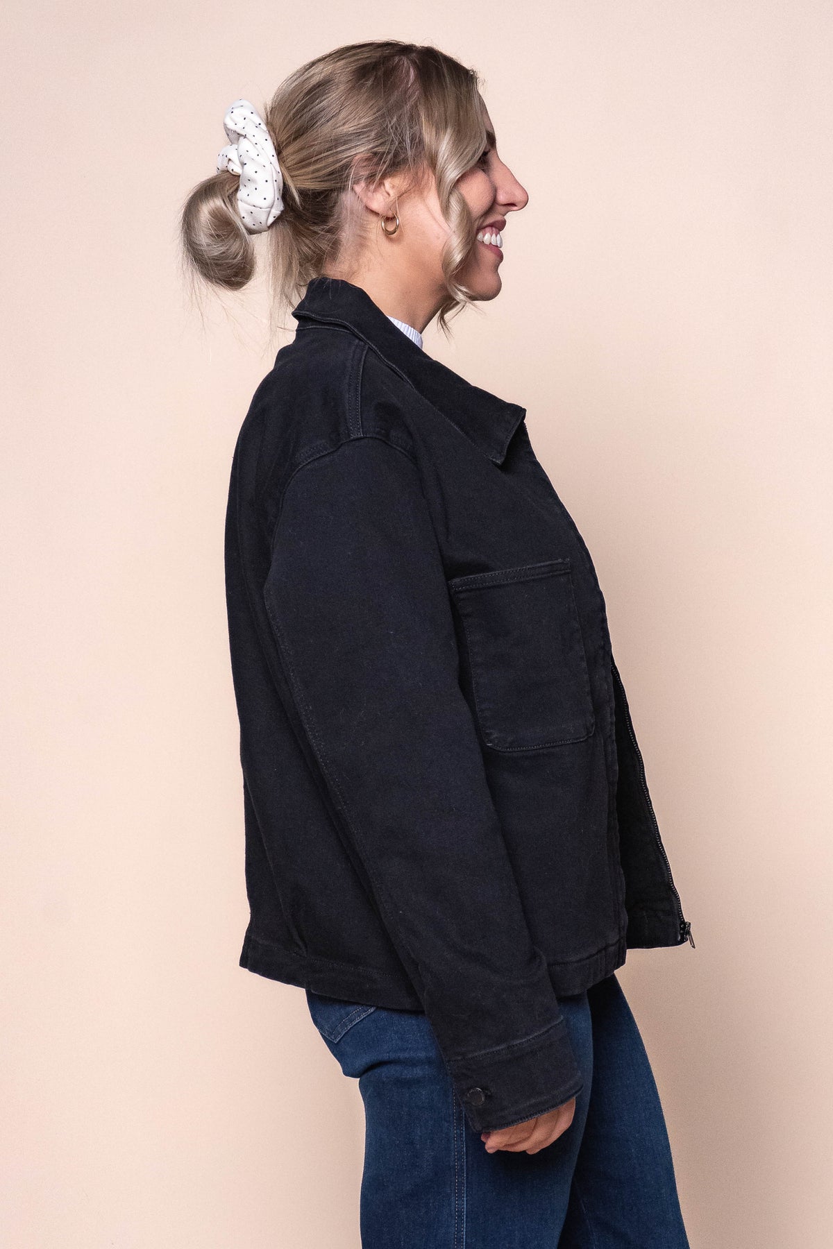 Wanetta Denim Shacket in Black