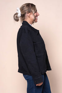 Wanetta Denim Shacket in Black