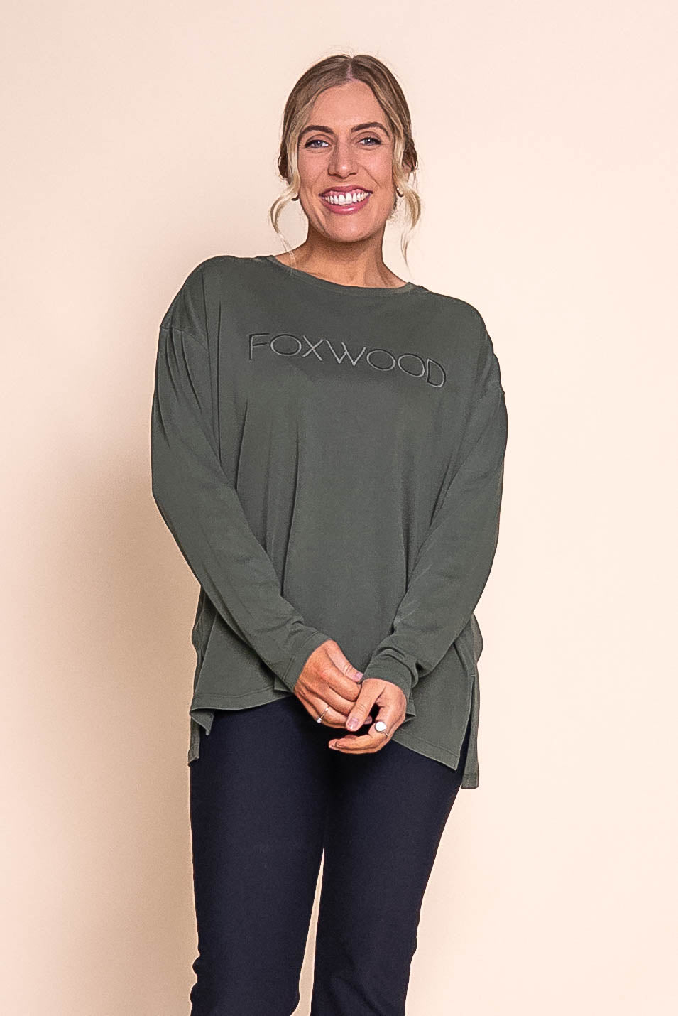 Simplified Long Sleeve Tee in Khaki - Foxwood