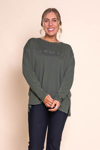 Simplified Long Sleeve Tee in Khaki - Foxwood