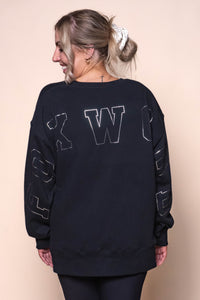 Metallic Interval Crew in Black/Silver - Foxwood