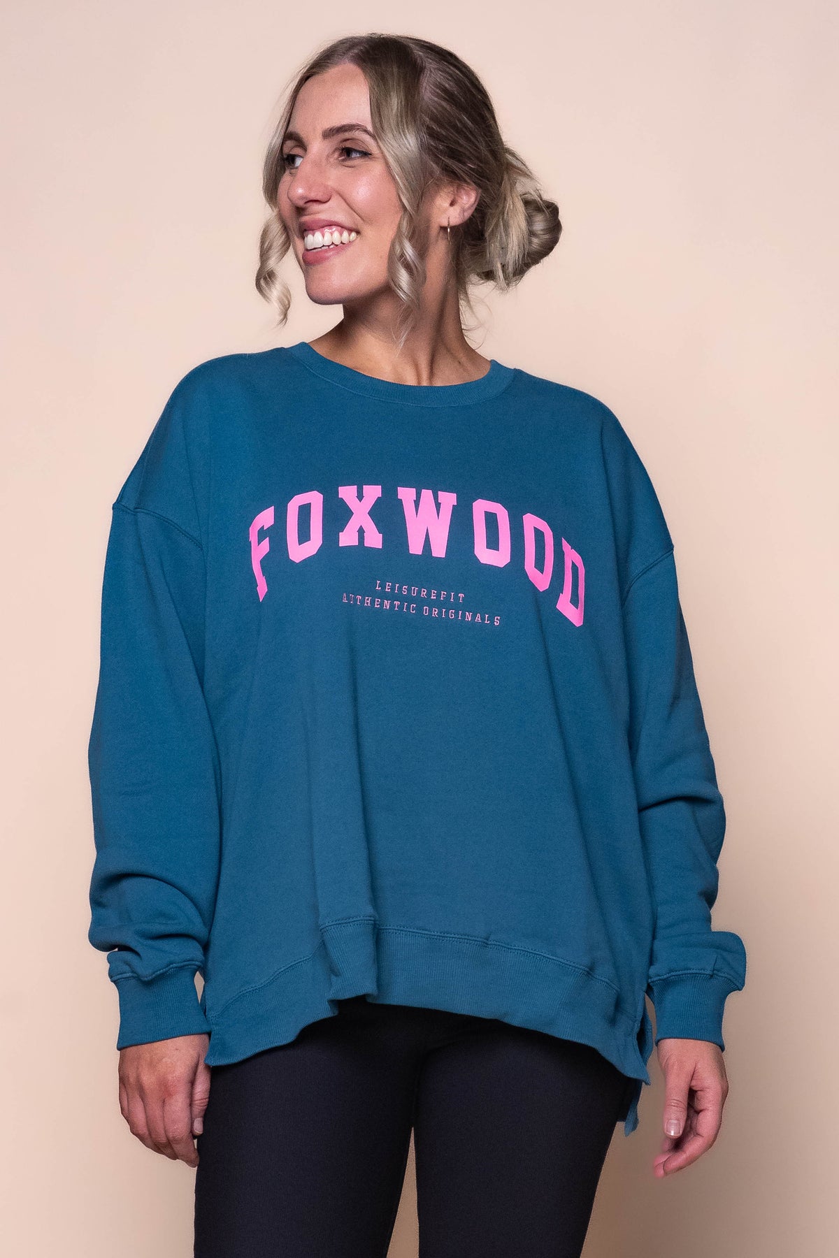 Interval Crew in Ocean/Neon Pink - Foxwood