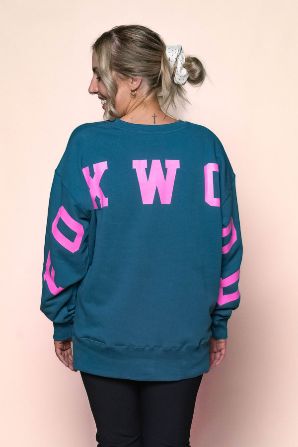 Interval Crew in Ocean/Neon Pink - Foxwood