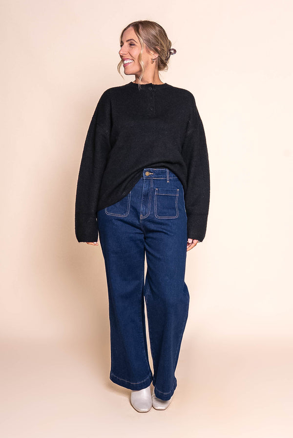 Fillipa Knit Jumper in Black - All About Eve