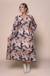 Caroline Midi Dress in Black