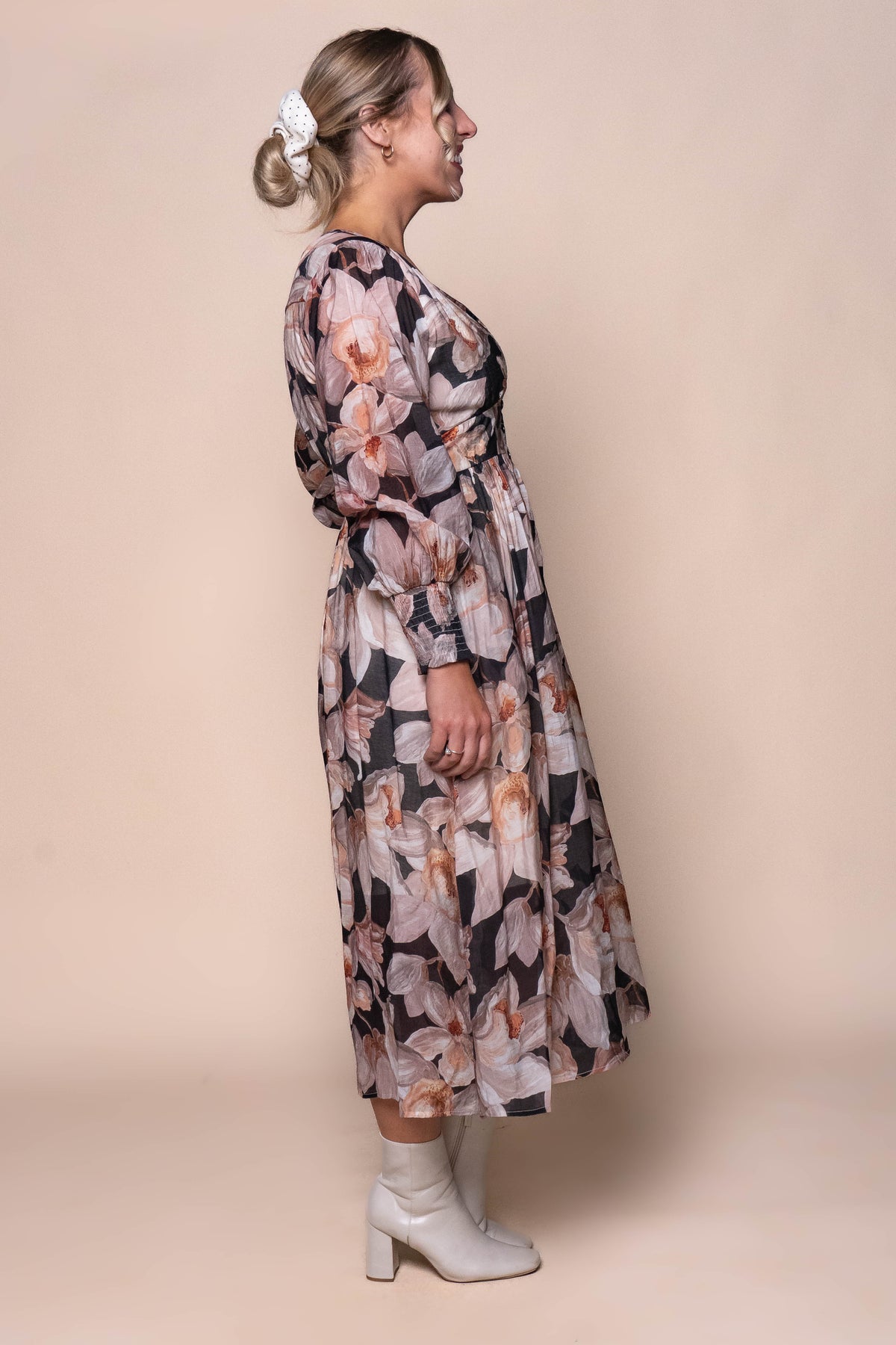 Caroline Midi Dress in Black