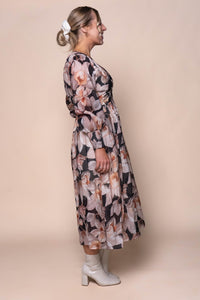 Caroline Midi Dress in Black