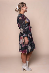 Michaela Floral Dress in Black
